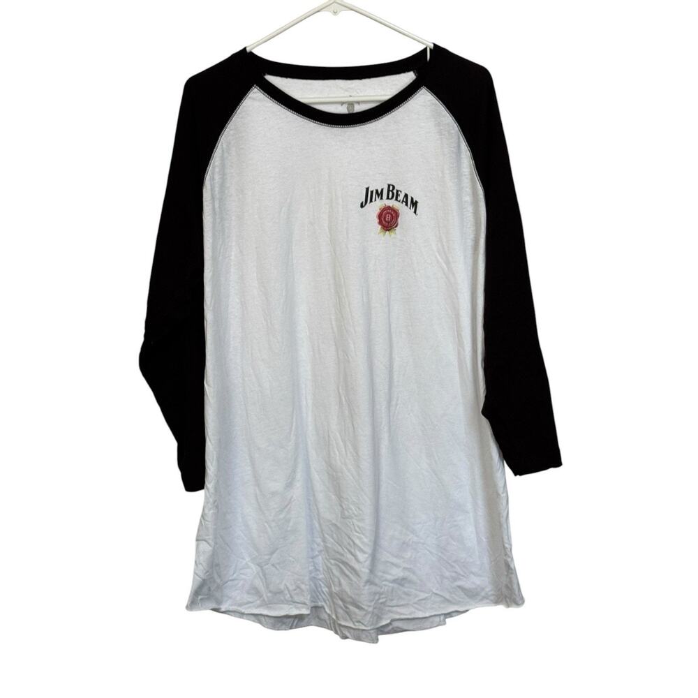 Jim Beam Whiskey XXL Shirt Baseball Retro Style 3/4 Sleeves 2XL Unisex Kentucky